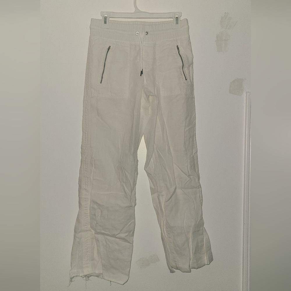 Athleta White Straight Leg Pants for Versatile Wear